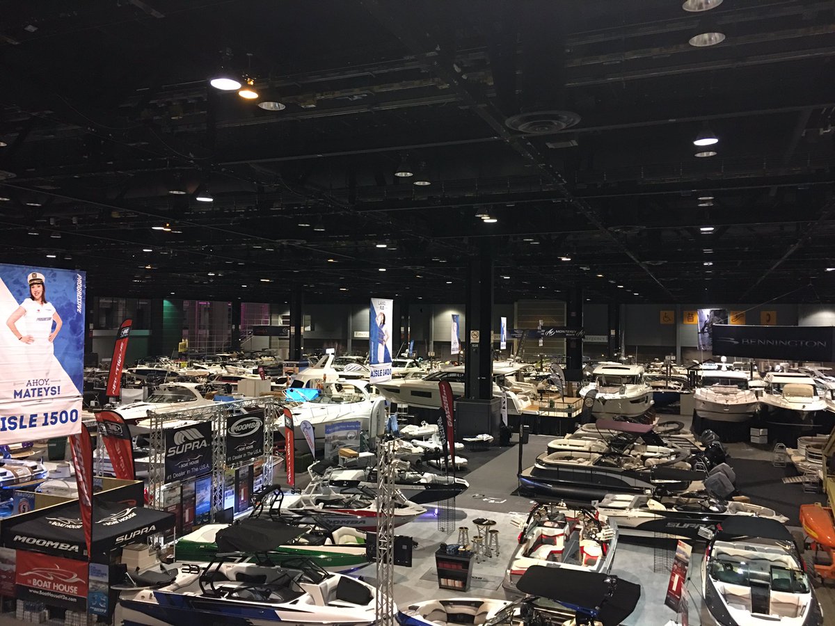 All the boats...ok, well some of the boats. We have over 600 plus RVs at this years show which opens at 2pm today! #boating #sailing #RVing