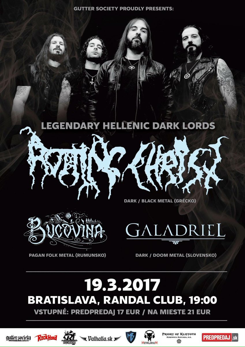 GutterSociety's tweet photo. @AthanatoiEste in Bratislava on March 19th. Tickets on sale! #rottingchrist #bucovina #galadriel #darkmetal #metalmusic #randalclub https://t.co/11PVVFsgyp