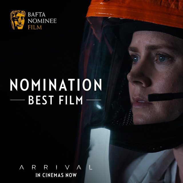 whyaretheyhere's tweet image. Overjoyed to announce that #Arrival has received 9 #EEBAFTAs nominations, including for Best Film!