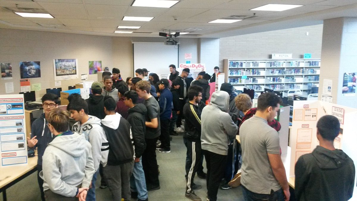 Physics students <a href="/DavidSuzukiSS/">David Suzuki Secondary School</a> enjoying their final physics fair presentations!