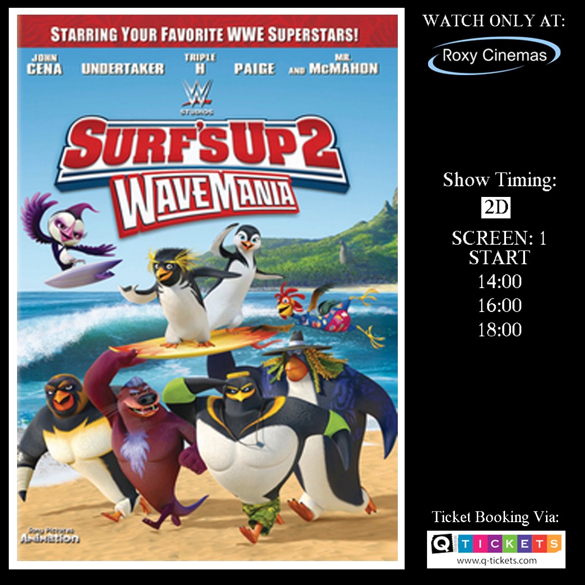 Roxy_Cinemas's tweet photo. RELEASING TOMORROW: Surf's Up 2: "An animated comedy that features WWE Superstars" Watch Only @Roxy_Cinemas !

https://t.co/mNfClcazva https://t.co/PjKIpo2vvc