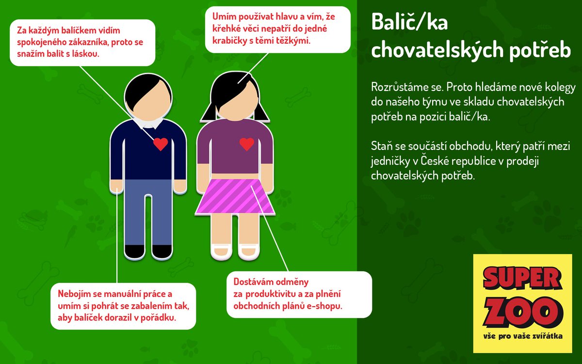 Do našeho skladu v Poděbradech hledáme šikovného baliče/baličku chovatelských potřeb #Podebrady  #SUPERZOO Více na bit.ly/BALIČ-KA-CHOV-…