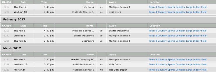 Scorgasmss's tweet image. Schedule for the 2017 season, first game on January 12, tomorrow!