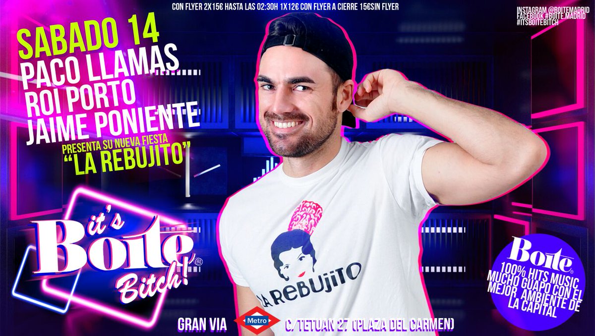 #Madrid os espero este sábado en <a href="/BoiteMadrid/">Boite Madrid</a> como antesala de la inauguración de <a href="/la_rebujito/">La Rebujito</a> el domingo 15 de Enero en <a href="/Yastaclub/">Patricia Iglesias</a>