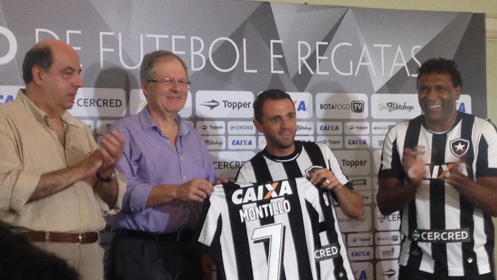deboragares's tweet photo. @Montil10 já veste a camisa 7 do @BotafogoOficial , entregue por Maurício, na sede do clube. #espntem #botafogo https://t.co/EmIoZVbBcf