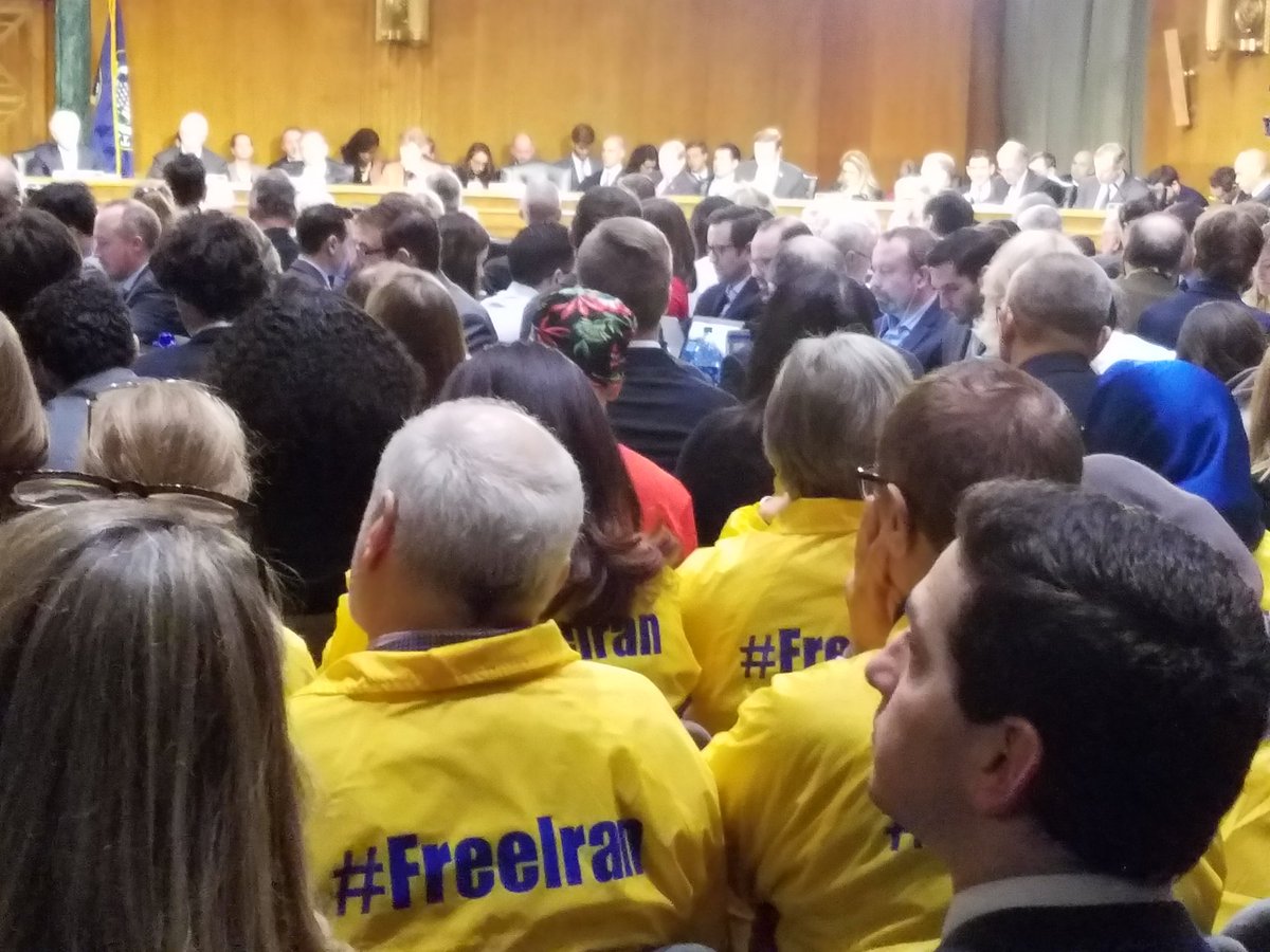 OrgIAC's tweet photo. Rex Tillerson hearing @SenBobCorker Iranian Americans call 4 #FreeIran, supporting the #3rdOption, NO war NO appeasment, for #Iran https://t.co/5SfUk89GQY
