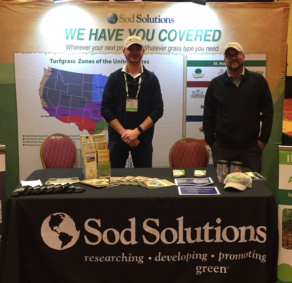SodSolutions's tweet photo. @SodSolutions &amp; @TurfLogistics at the @TnTurfAssoc show. #latitude36 #hgt #turflogistics #empireturf #celebrationbermudagrass https://t.co/4sddRsPpV3