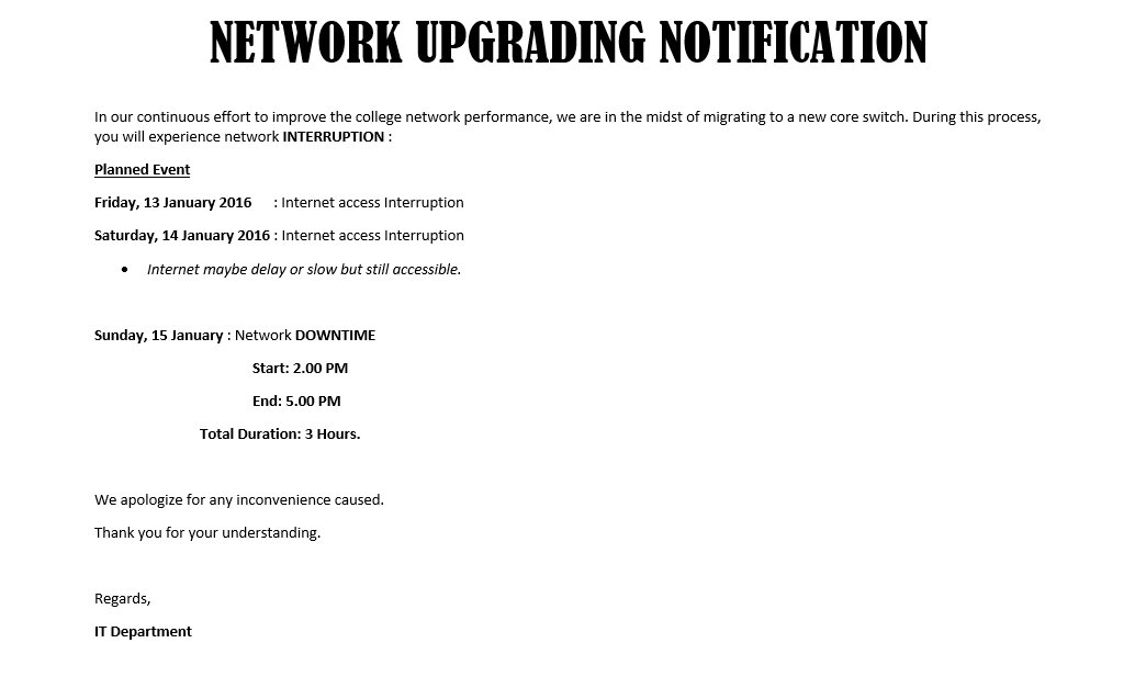 Expect network interruptions over the weekend.