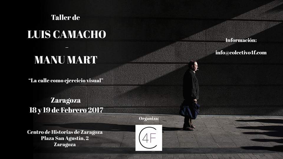 Colectivo_4F's tweet photo. Felices de poder anunciar próximo taller en #ZGZ de la mano de @manumart_photo y #LuisCamacho. 18-19 febrero @chzgz! +Info en el mail! https://t.co/6qxUPVN92M
