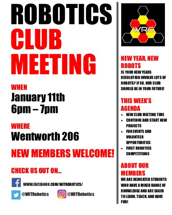 WITLeopard's tweet image. Shout out to @WITRobotics for their first meeting of the semester tonight #NewYear #NewRobots