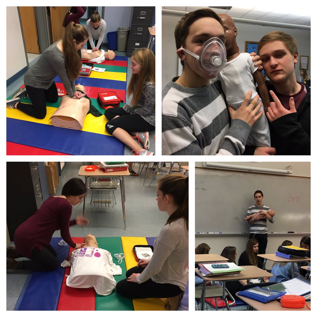Having some fun while testing CPR skills! #CPR #AlliedHealth