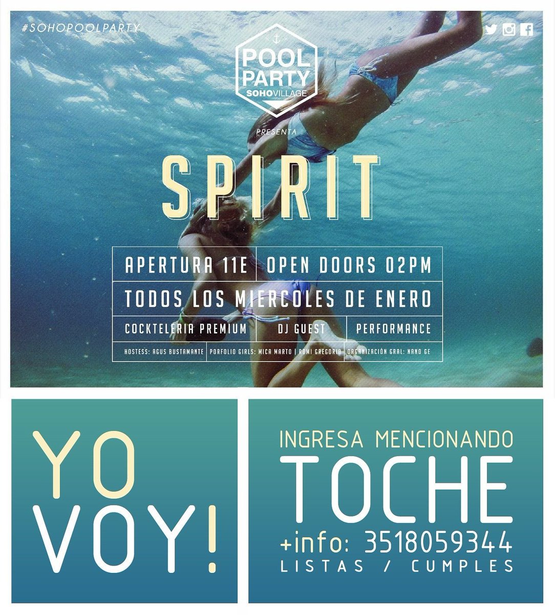 tochecba's tweet photo. Esta tarde #SohoPoolParty ๐ฆ @SohoVillageVCP x Lista de #TOCHE
- #VillaCarlosPaz / Cc. @jodacba https://t.co/Samq9lRYiD