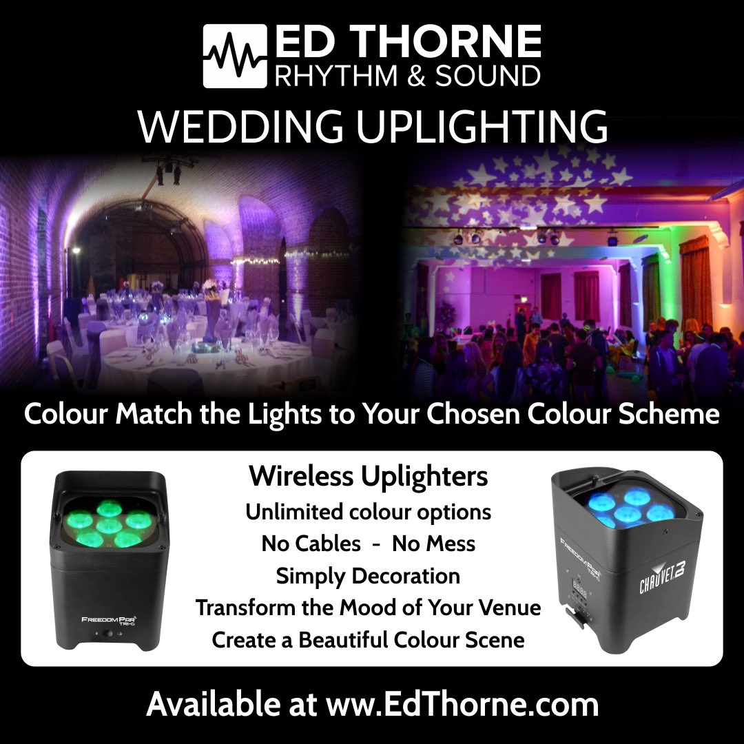 New from #ETRS, #wedding &amp; #event #uplighting. Transform your #venue with cable-free #lights. Available at EdThorne.com
