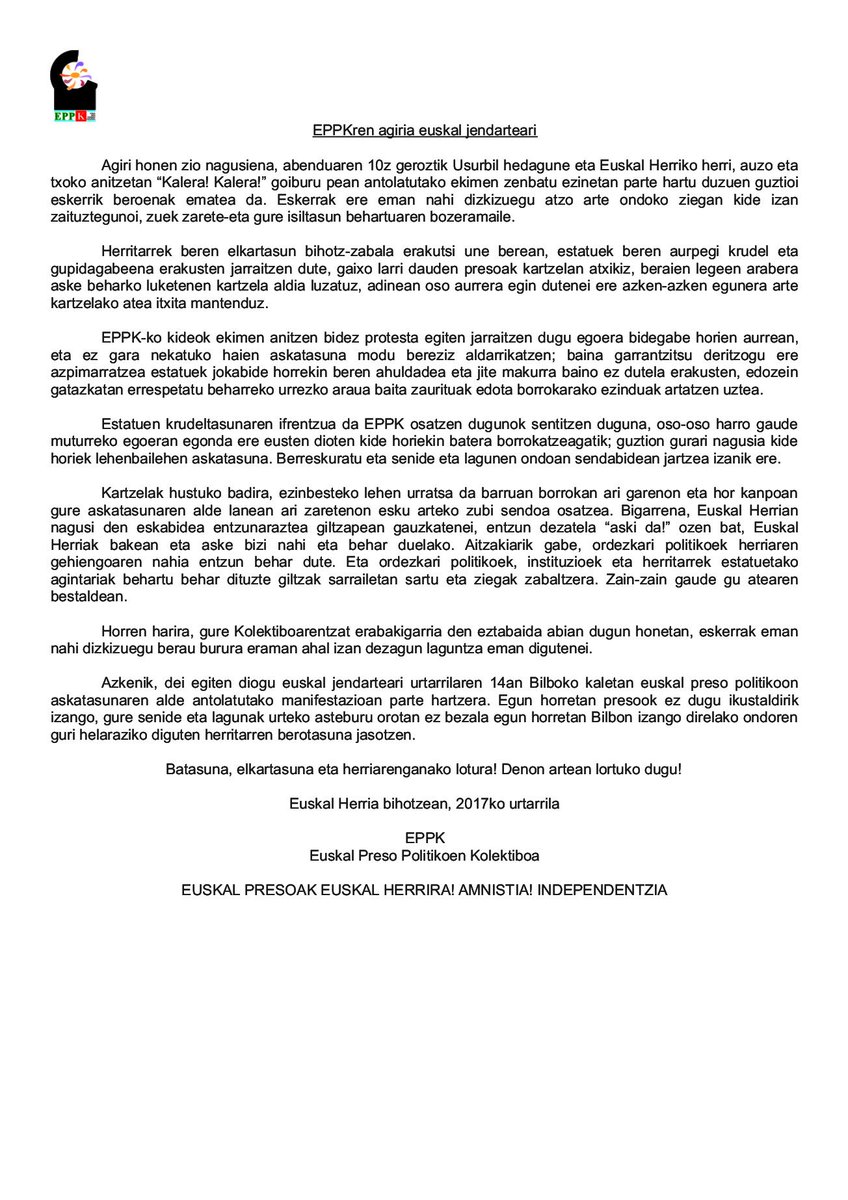 [2017 urtarrila] #EPPK ren agiria euskal jendarteari eppk-bt.net/2017-urtarrila…