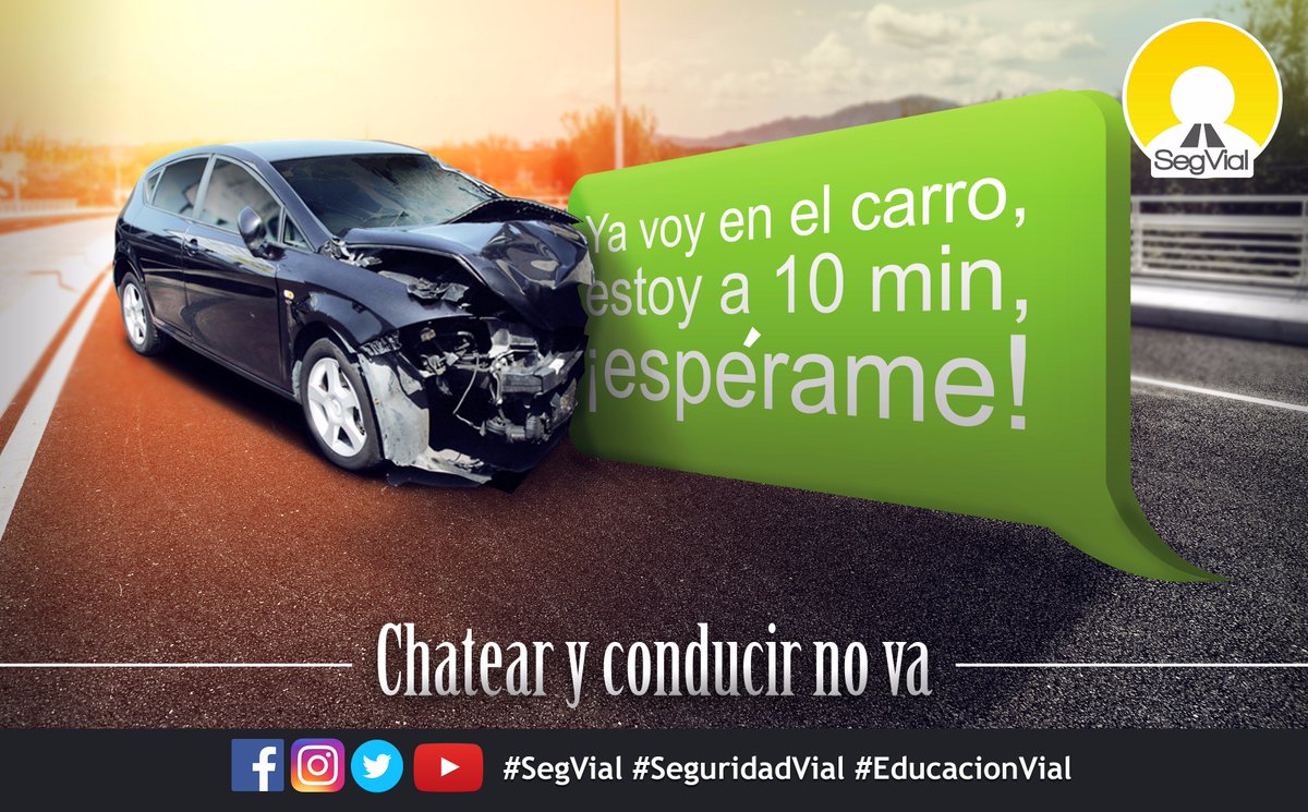 Chatear y conducir no va.
#SeguridadVial #SegVial #EducacionVial