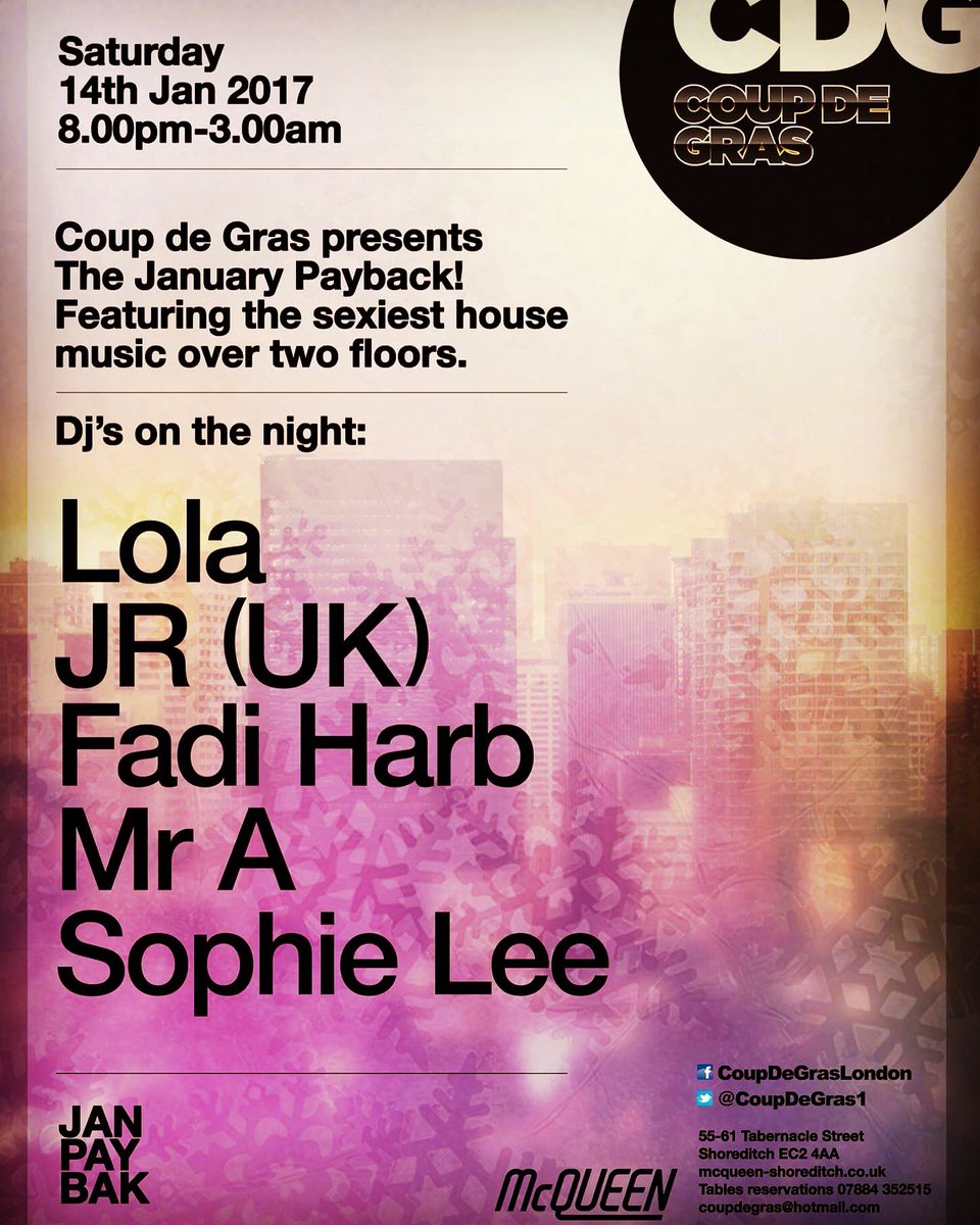 <a href="/__McQueen__/">mcqueen</a> is the only place to be this Saturday in London Town! <a href="/MrBingham1/">JR (UK)</a> <a href="/Mr_a_official/">Artilla (Mr A)</a> <a href="/fadiharb/">Fadi Harb</a> <a href="/sophiemaialee/">By Maia Lee</a>