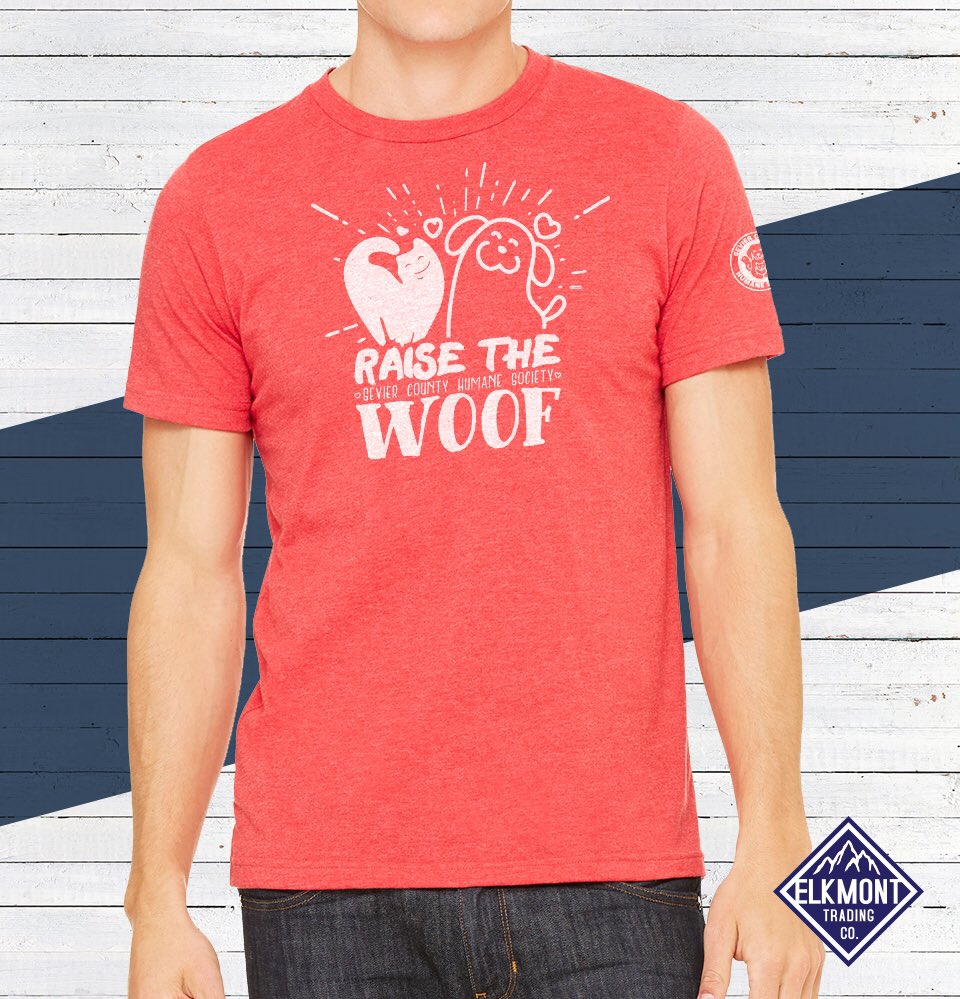 smokiesstrong's tweet photo. All proceeds from our #RaiseTheWoof tee go to Sevier County Humane Society now through Jan. 31!  Get yours NOW. https://t.co/aHnArmqy7z https://t.co/b17ruThnk8