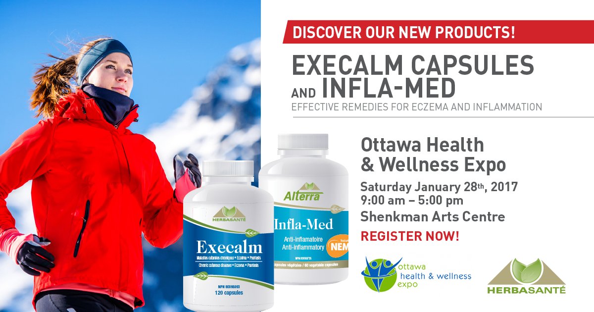 Herbasante's tweet photo. @orleanschamber Join us at the @OttawaHWExpo, Jan 28th, Discover our NEW remedies for #eczema, #psoriasis, #inflammation, #herbasante https://t.co/FyXG2353nk