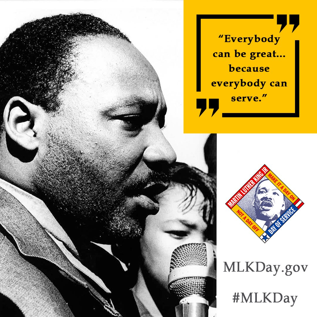 MLKDay's tweet photo. No plans for #MLKDay? We have you covered. Get connected to a volunteer opportunity on https://t.co/hXCv56wiTS! https://t.co/TWHRpYUcFb https://t.co/ib7G44ePFr