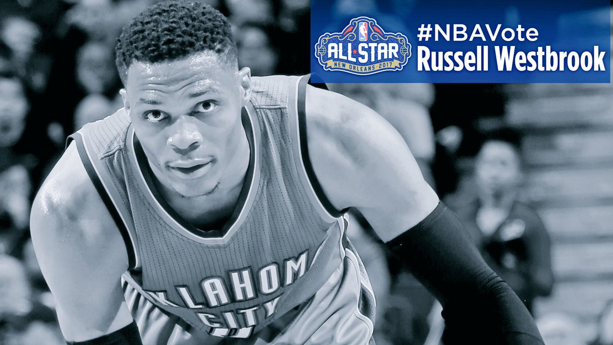 okcthunder's tweet photo. Send Russ a game-day vote! 
➡️RT to #NBAVOTE for Russell Westbrook to start in All-Star Game. Only 5 more days to vote! #WhyNot? https://t.co/KnjcTLh2xY