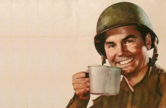 Мем с солдатом в каске. How about a nice Cup of shut the Hell up