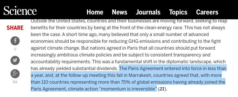 COP22's tweet photo. .@POTUS makes case for irreversible momentum for #ClimateAction and #cleanenergy in @sciencemagazine article https://t.co/rbsOPo9o1O https://t.co/0INIDGsvDP