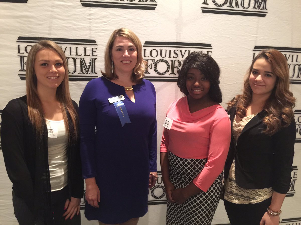 bethsalyer's tweet photo. Doss Seniors Alexis Sprinkle, Bobbi Wall and Maria Pena at the Louisville Forum @dosshsprincipal @Doss_Tech @doss_business @DossFinance https://t.co/dYWBNJx7KS