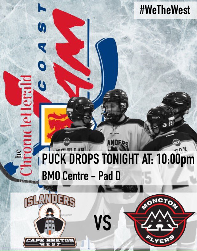 CBWestIslanders's tweet photo. #GameDay vs Moncton. #ECIJ https://t.co/zD0hjxkqJ3
