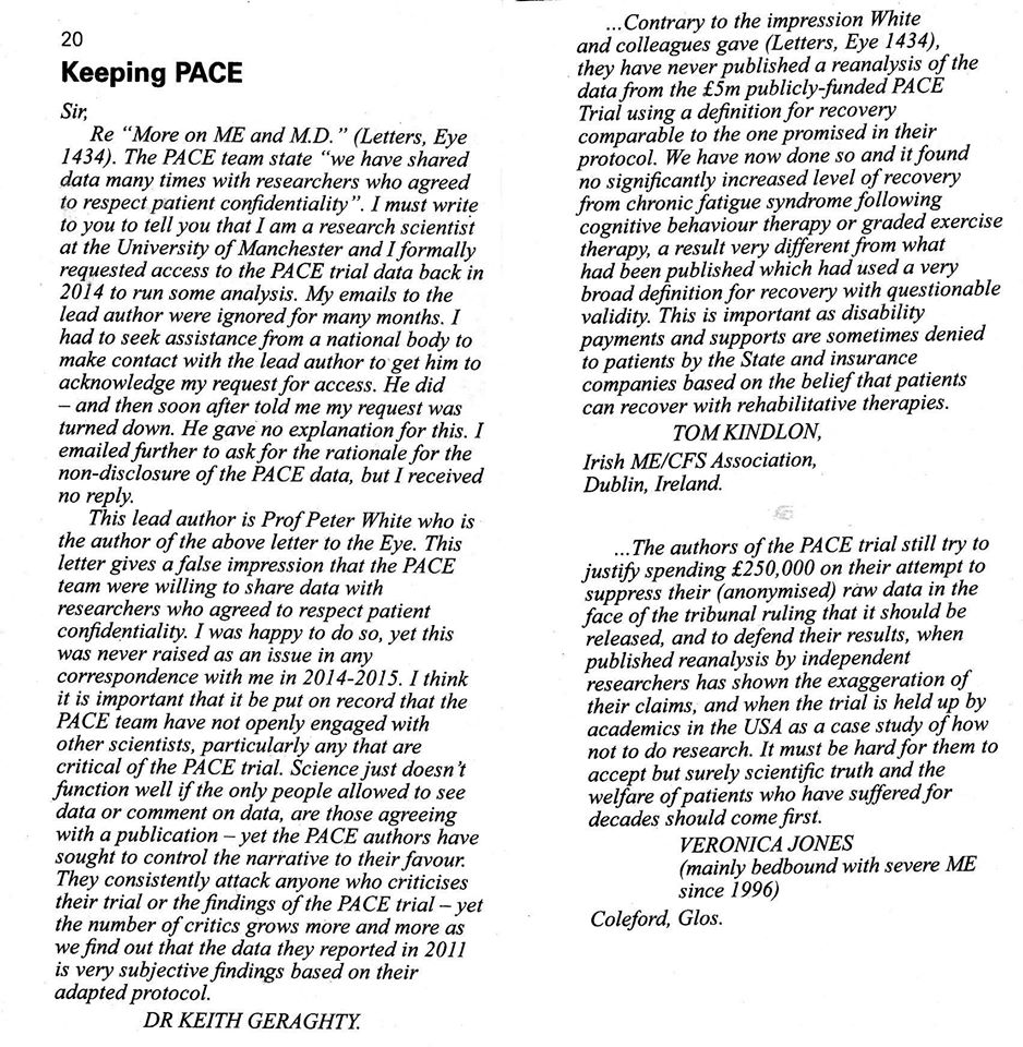 TomKindlon's tweet photo. Thanks to everyone who wrote to Private Eye, incl. if your letter wasn't published.

Note: Alem Matthees co-authored our letter

#PACEtrial https://t.co/jr3nO6xwEj