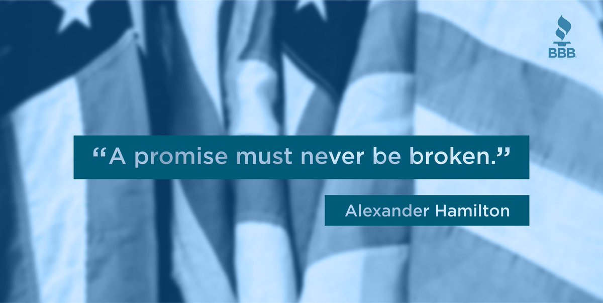tulsabbb's tweet photo. Sounds like #AlexanderHamilton was on the same page as #BBB. Hamilton was born today in 1757. #honorpromises #BBBStandards #WednesdayWisdom https://t.co/Djyj9K18kL