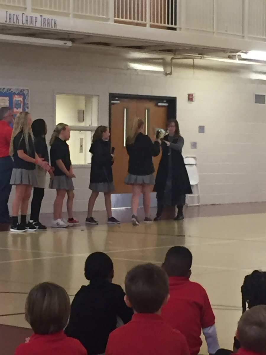HuberScholars's tweet photo. 2016 Elem Lacrosse team presented the championship trophy to #gacelem today in chapel. https://t.co/tdWa2DRRfH