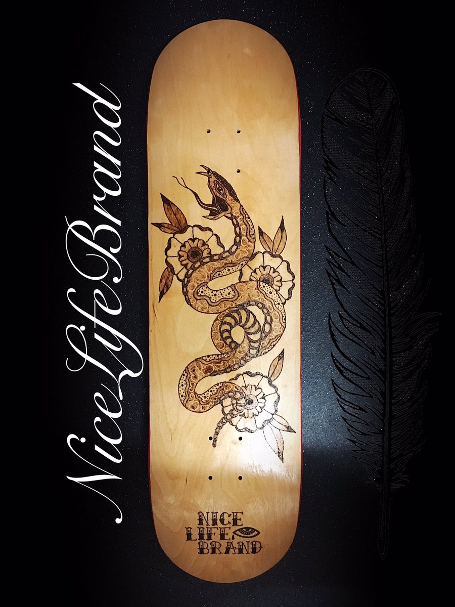 nicelifebrand's tweet photo. #NiceLifeBrand #woodburning #pyrography #pyrographyartists #woodart #sk8art #sk8deck #51-53 #stokeontrent #Staffordshire #sanding #woodwork https://t.co/saOuNaEMBX