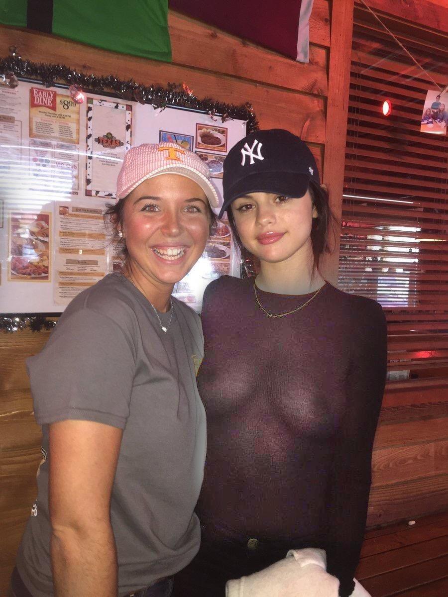 Elizabeth_May25's tweet photo. Selena Gomez in see-through outfit with nipples visible. Enjoy! #selenagomez #wardrobemalfunction #nude #nipples #seethru #seethrough https://t.co/SmYnDrrblA