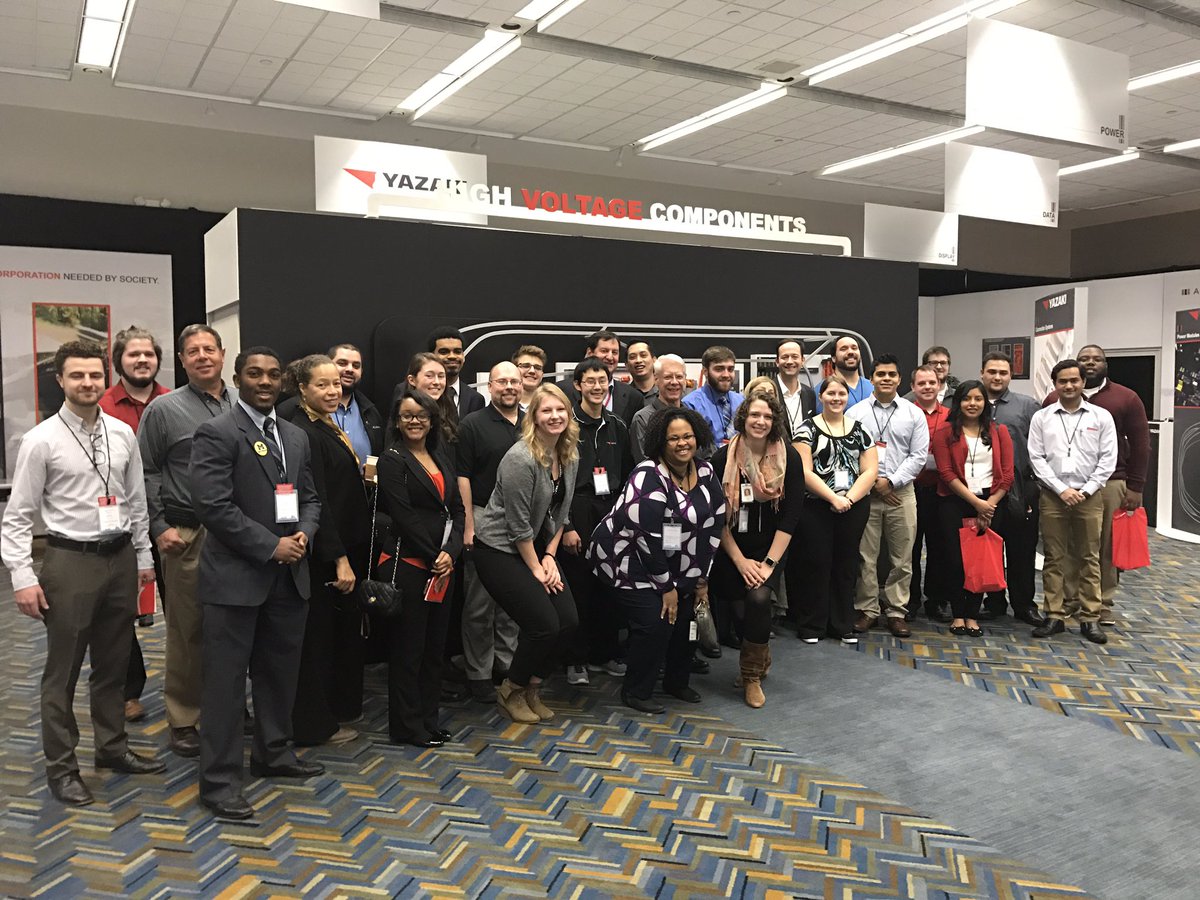 YazakiNA's tweet photo. We have a great group of students and Yazaki Mentors out on the #NAIAS floor today! @NAIASDetroit #NAIASyazaki https://t.co/1YsT344nJU