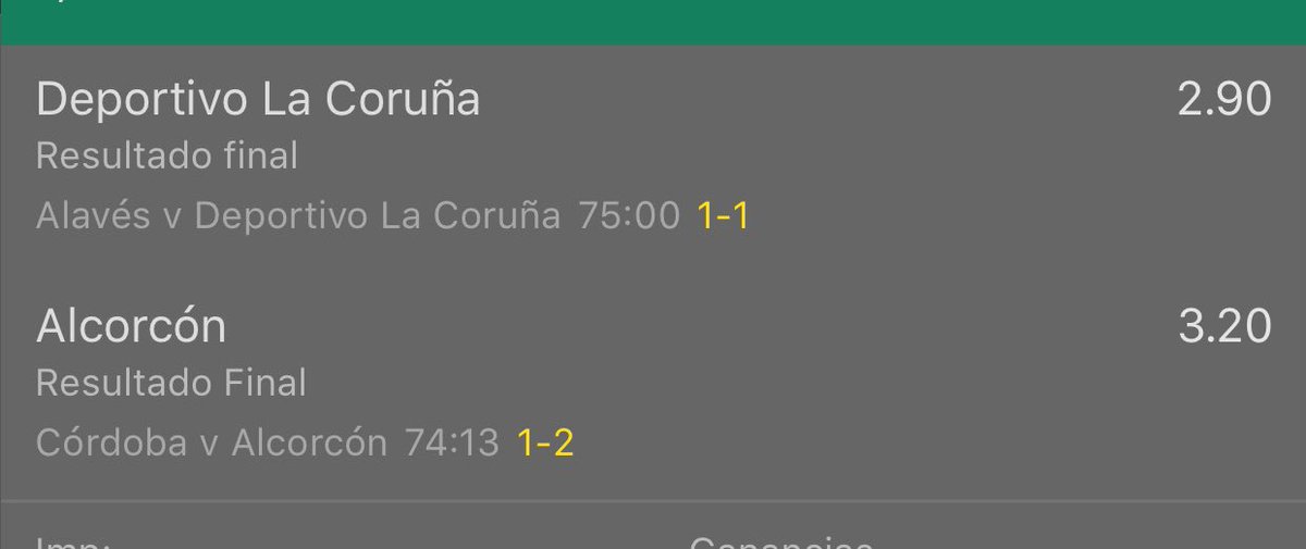 TUTUtorialLD's tweet image. Buen live con buenas cuotas apostados 10€ ganando 95€ me deja cerrarla en 55€