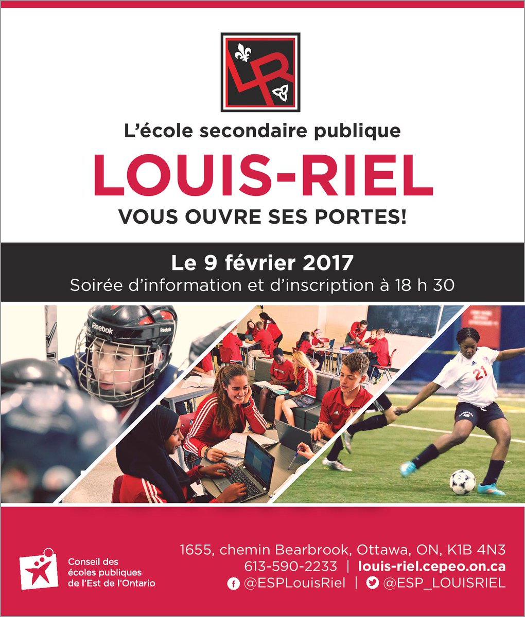 Voici une date à mettre au calendrier familiale : le jeudi 9 février, Soirée Portes Ouverts à Louis-Riel. On t'y attends!