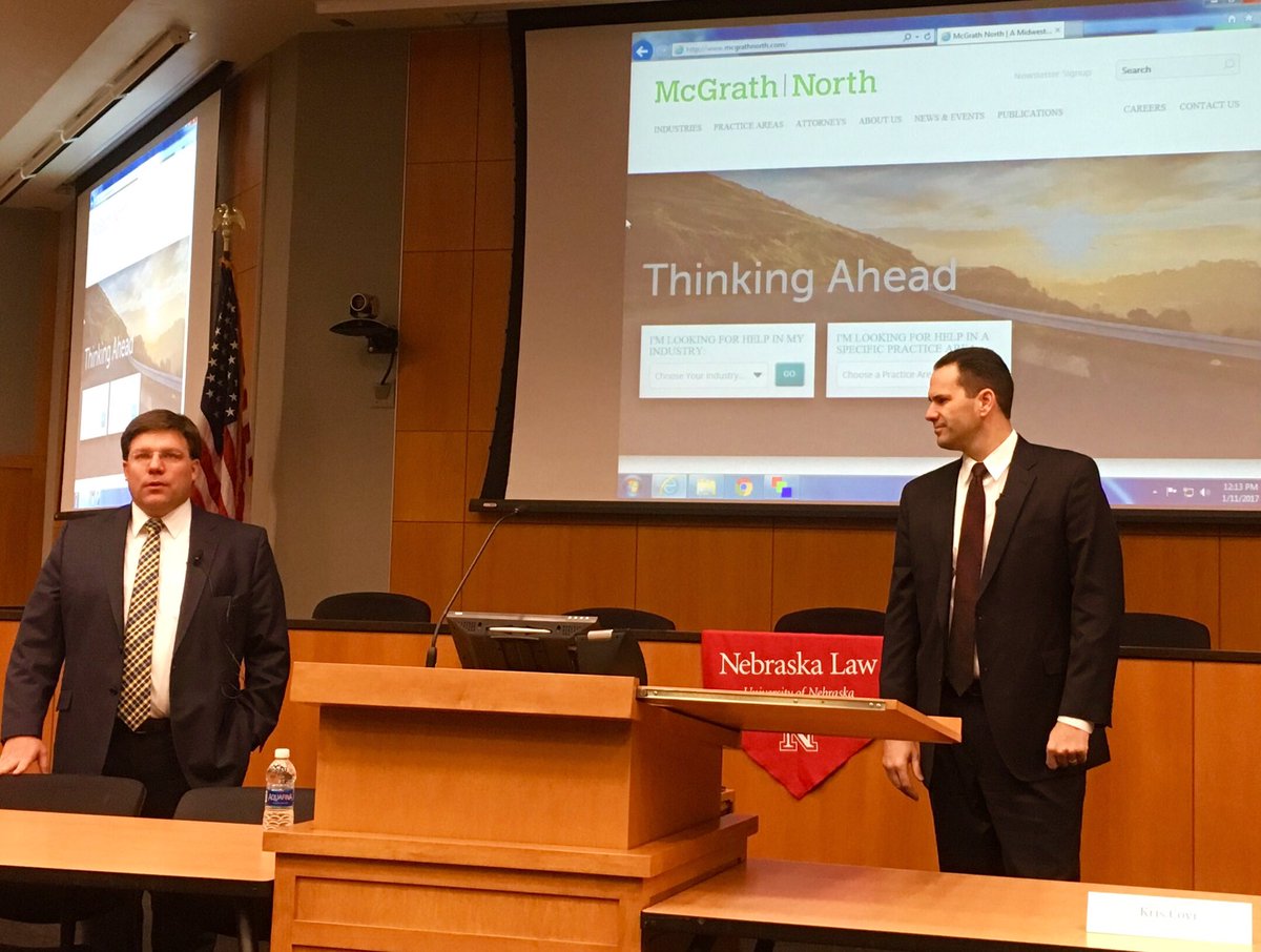 The <a href="/NELawCareers/">Nebraska Law Careers</a> 2017 Employer in Residence program is off to a great start with <a href="/McGrathNorth/">McGrath North</a> attorneys Kris Covi and Patrick Pepper!