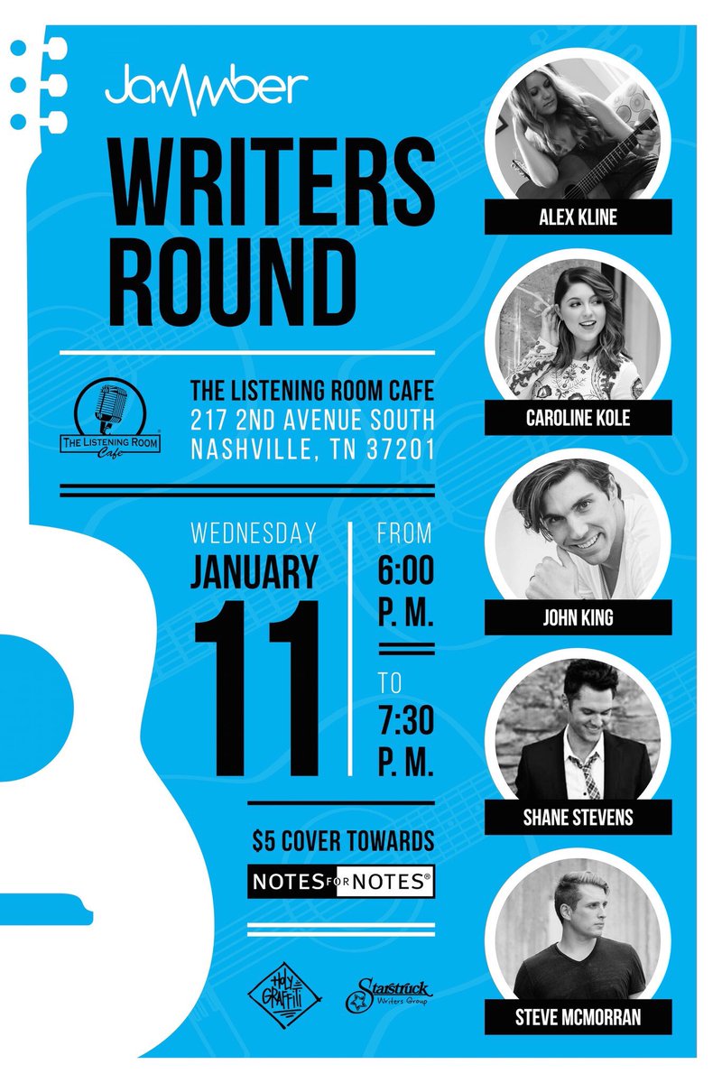 StarstruckWrite's tweet image. NASHVILLE! Tonight! Join us at the @listeningroom for some great music from our writers and their co-writers!