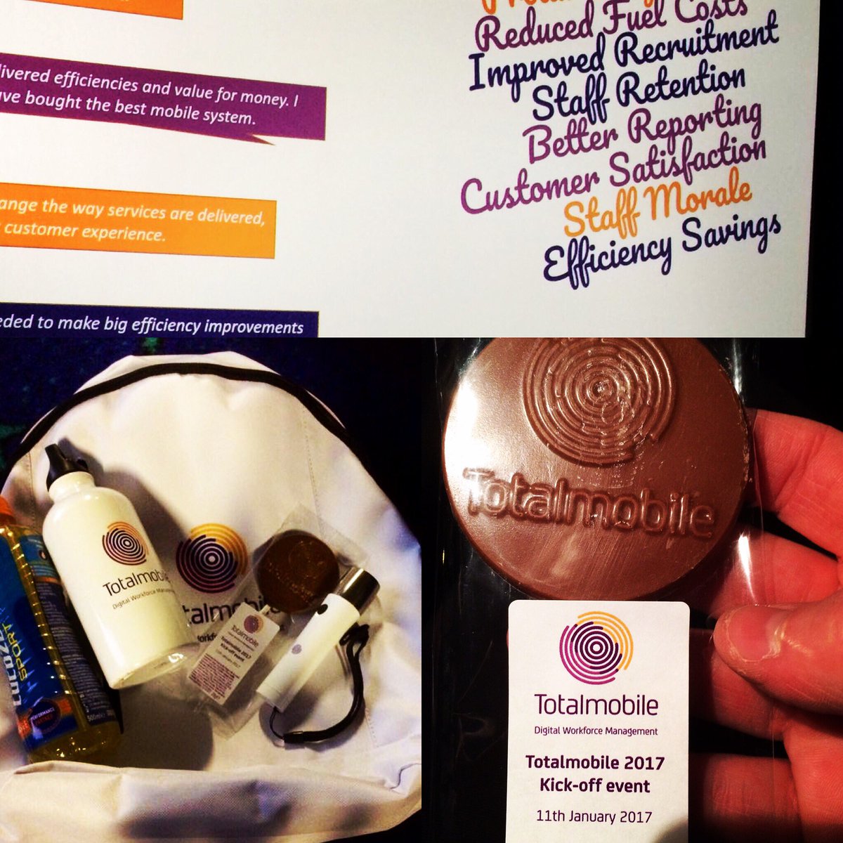 RickyMoore1983's tweet photo. Thats how you kick off the year @TotalMobile style! #adventure #totalmobile #2017 #kickoff #simonweston #chocolate https://t.co/XZLKqbZRQc