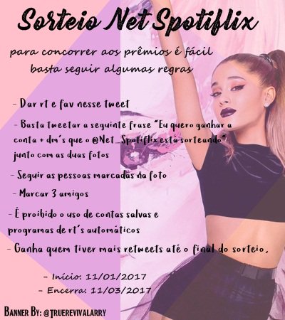 Net_spotiflix's tweet photo. ☘ PARTICIPEM GENTE ☘
• Confira todas as regras para não errar nada 🙌
• Proibido o uso de contas salvas 🙌
• Boa Sorte ❤ https://t.co/jHLYe8rbQM