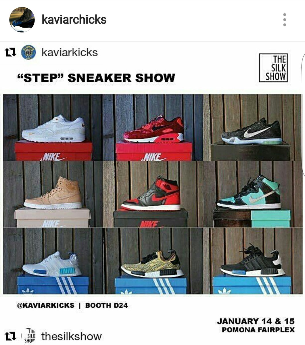 KaviarChicks's tweet photo. #Thanks 😊
#Repost @thesilkshow
Stop by @kaviarkicks kicks booth to pick up some gems.Get tickets from the site : #silkshow #sneakers https://t.co/UV2ggBxIsM