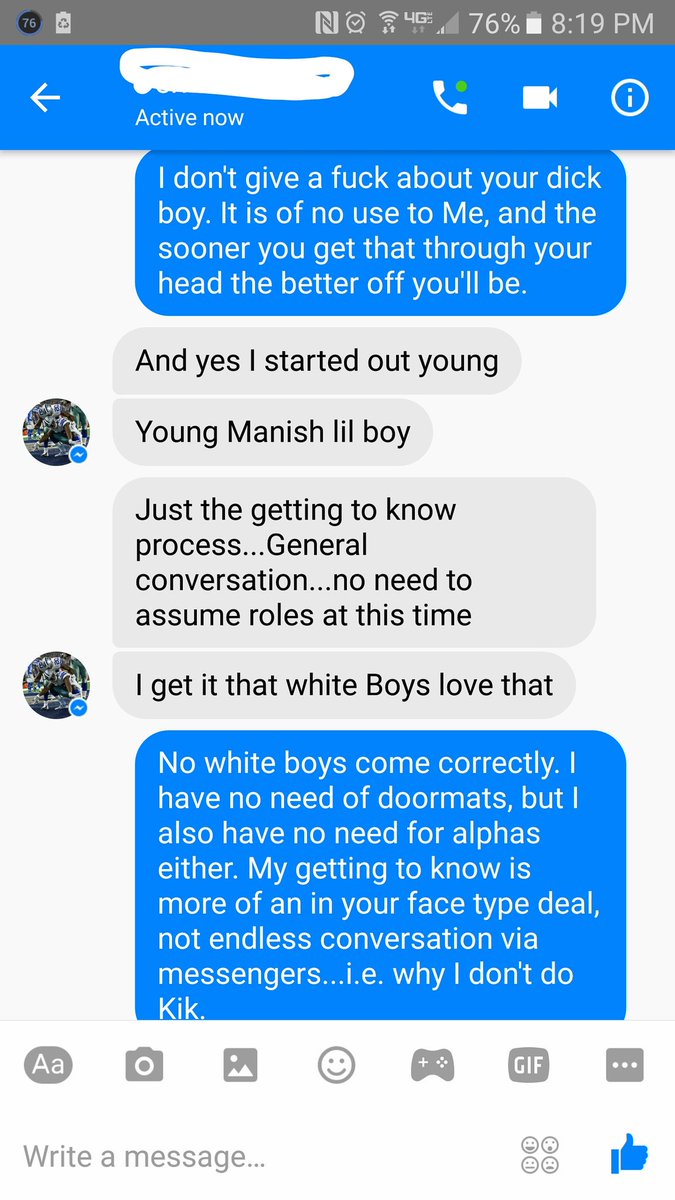BitchPuddin30's tweet photo. I'm guessing I was a lil to forward for him๐๐๐. This is what I have to deal with sometimes from My own people. I hate wannabe #alphasubs... https://t.co/pMOXojTRNE