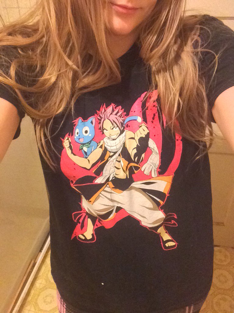 emmy_nicole's tweet photo. What better way to feel all warm/fuzzy inside but to wear your favorite anime character shirt #firedragonslayer https://t.co/zlyXymfFwD