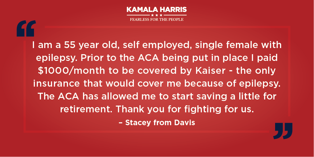 KamalaHarris's tweet image. Repealing Obamacare would be detrimental to 20M+ Americans. We must improve the law, not get rid of it &amp;amp; hope a better option just appears.