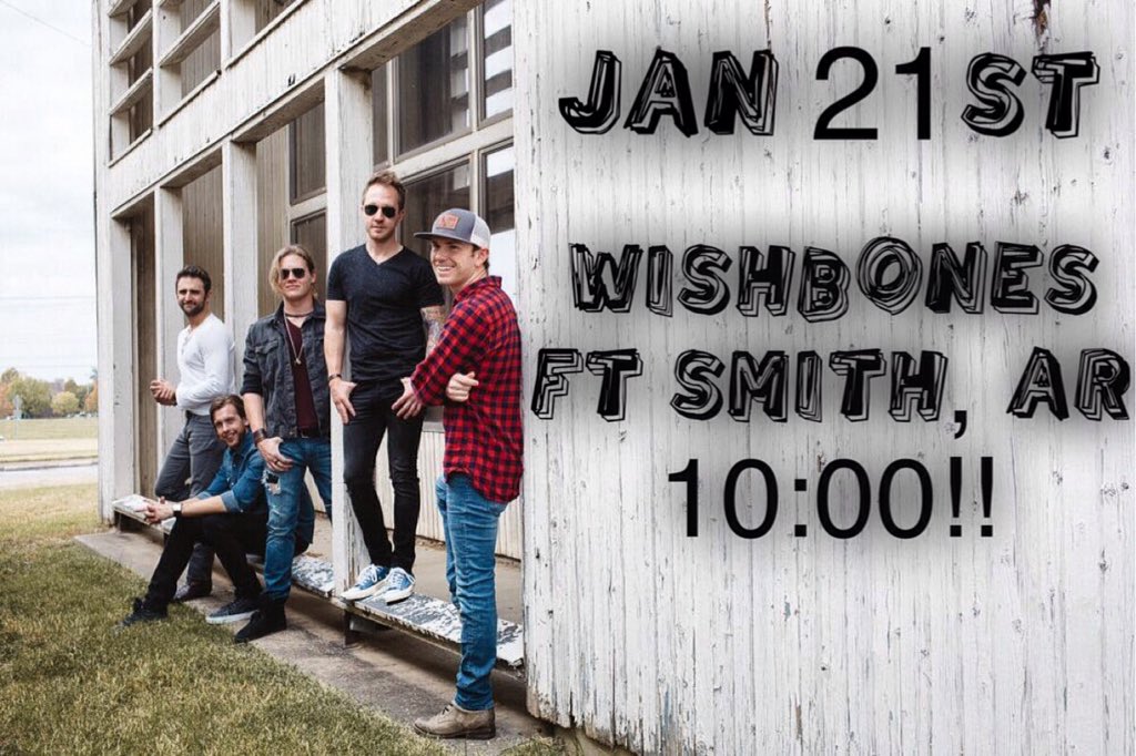 We love playing in Fort Smith, AR🙌🏼 Come check us out at #Wishbones on Jan 21st🎟 // Let's fill the place up!! #fortsmith