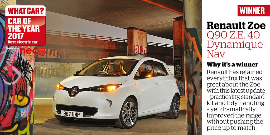 The very best of the electric car market is the <a href="/Renault_UK/">Renault UK</a> Zoe #whatcarawards