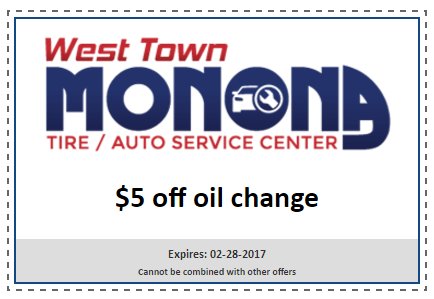 Don't miss the chance to get $5 OFF your next oil change!