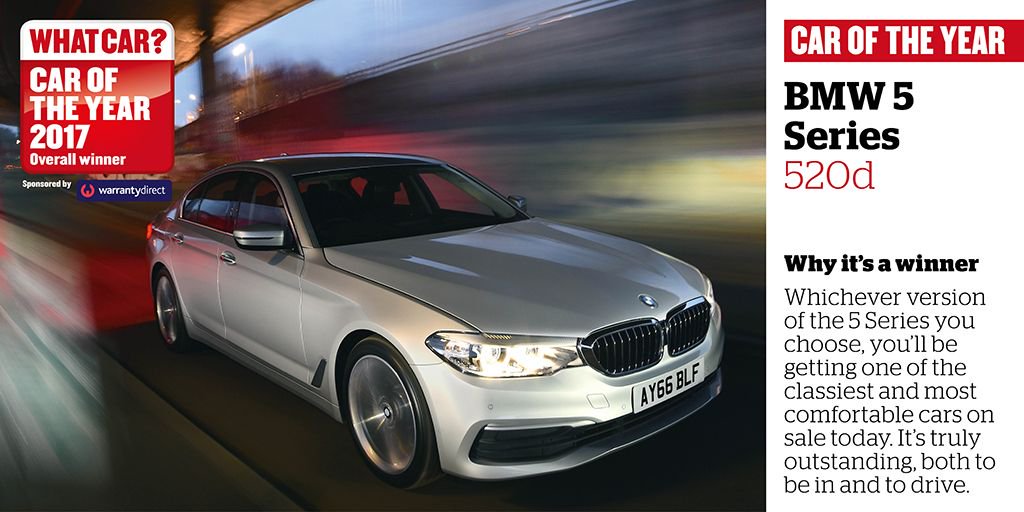 whatcar's tweet image. And now the big one, the What Car? Car of the Year 2017 is… the @BMW_UK 5 Series! #whatcarawards