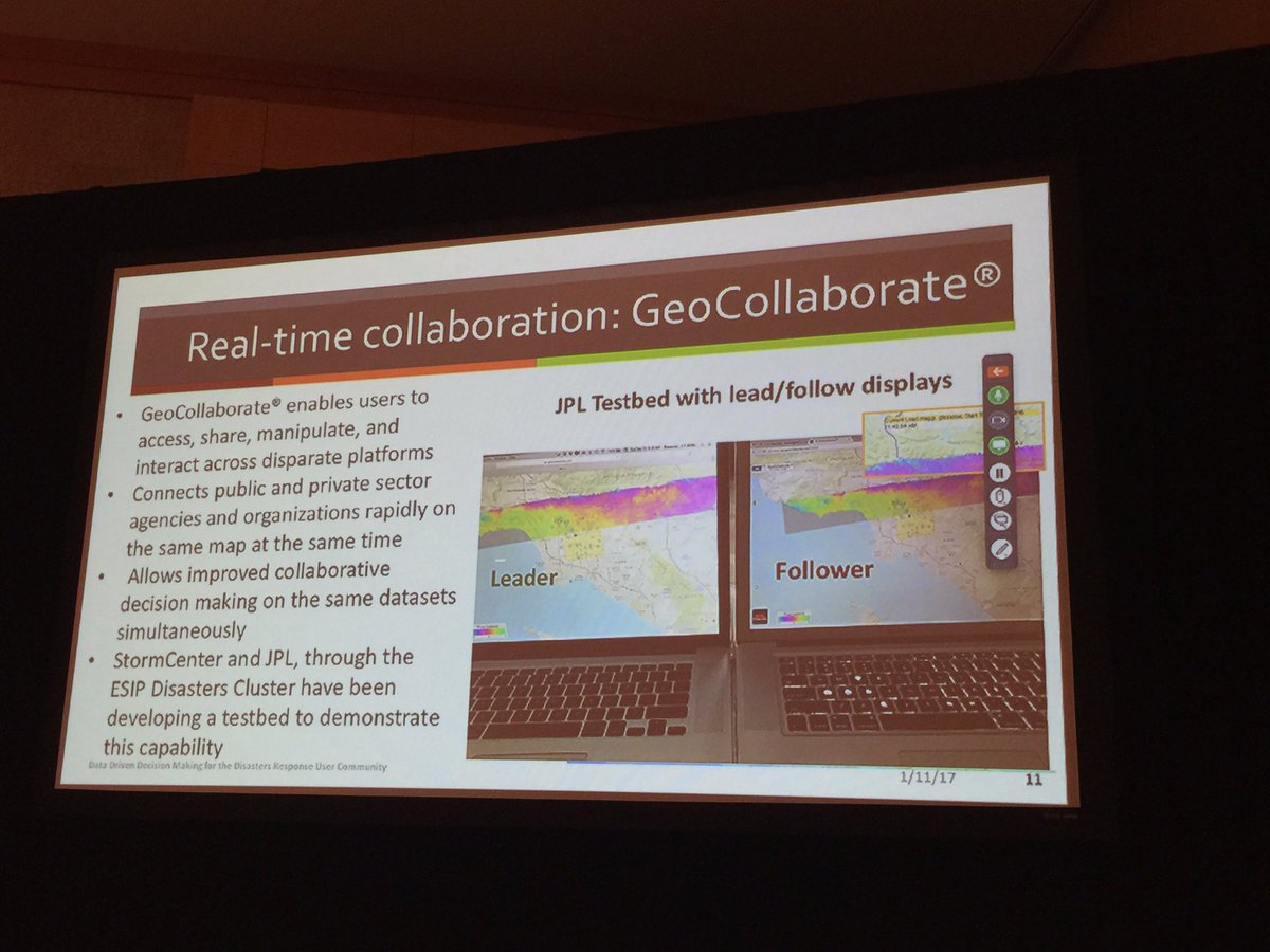 RafaeldeAmeller's tweet photo. @geomaggi @ESIPFed talks about #XchangeCore and @GeoCollaborate participation in exercises to better understand stakeholder needs #ESIPfed https://t.co/v4VuvCAlbw