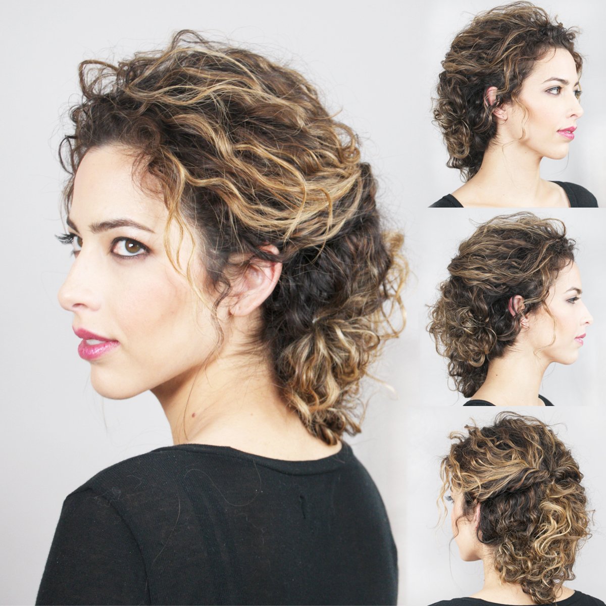 ECRUNewYork's tweet photo. A quick and easy updo for #curlyhair ! Styled with #CurlPerfect #DefiningStylingPotion. #HOTD #haircare #curlcult #EcruNewYork https://t.co/cnn024Ido6